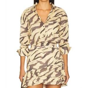 NEW IRO deriana button up shirt in print tiger